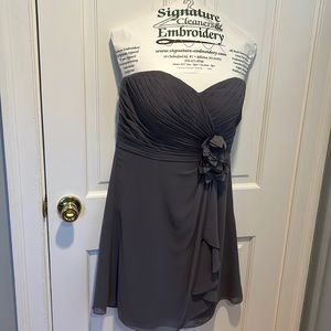 Bill Levkoff strapless cocktail dress in gray